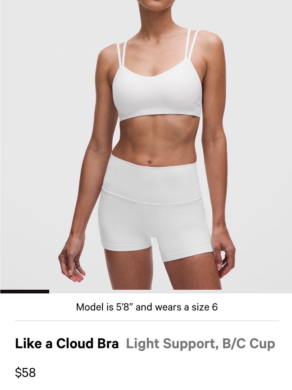 lululemon athletica Like a Cloud Bra in White